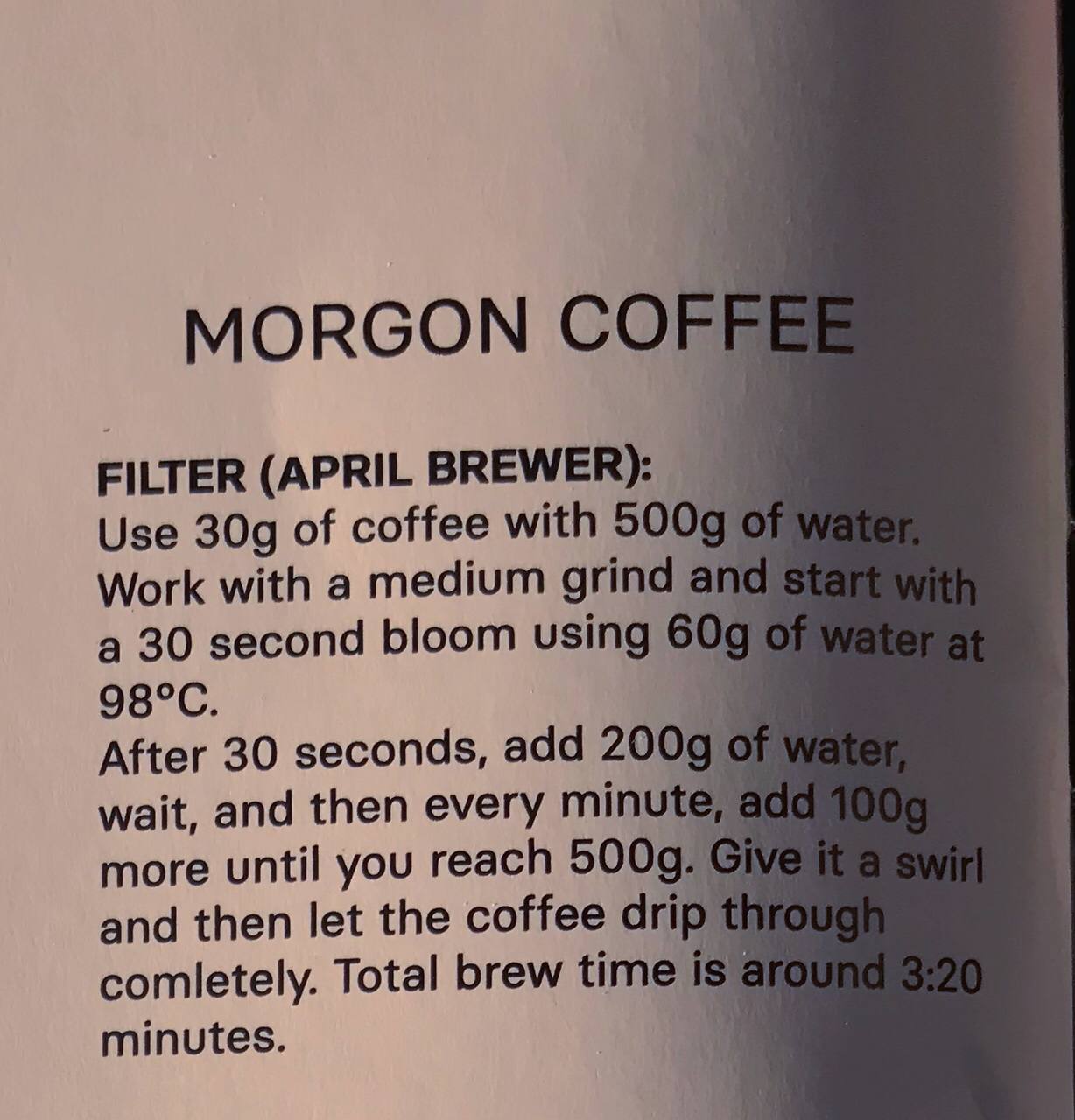Колумбия Сандра Милена Мора (фильтр) от Morgon Coffee Roasters🇸🇪